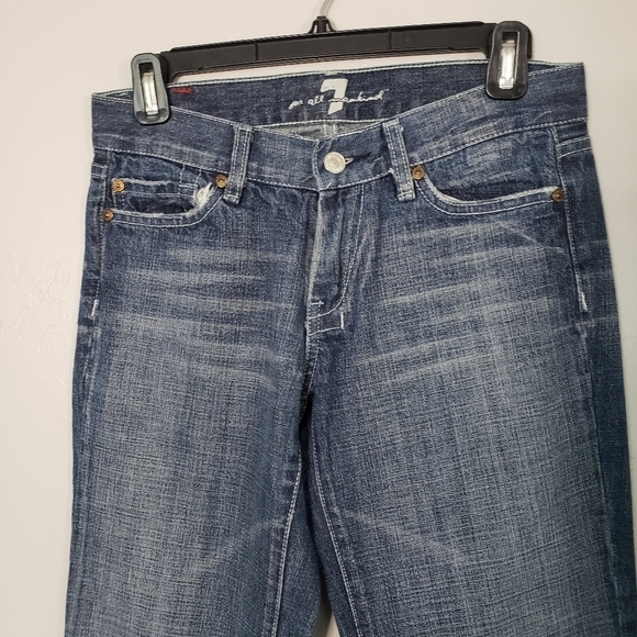 7 For All Mankind 7FAM Dojo Jeans Women's 26 Medium Dark Wash Denim Western Boho - Picture 8 of 12